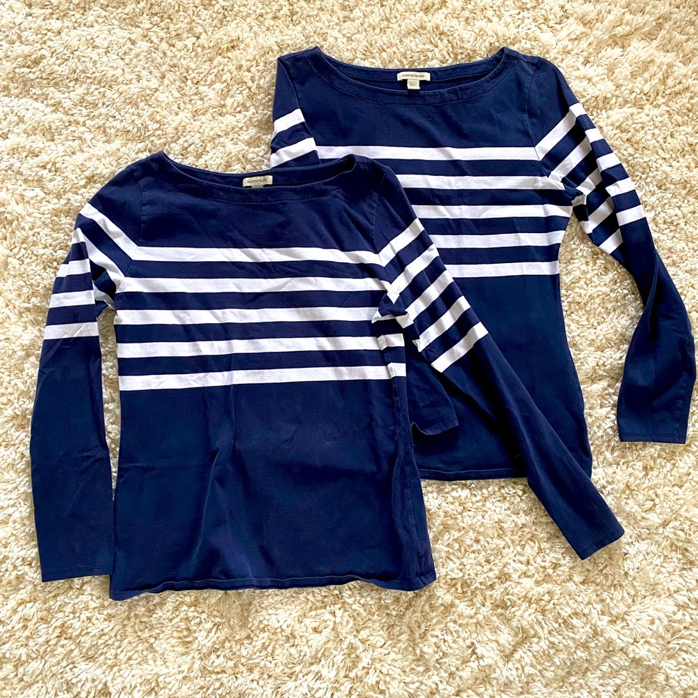 Two Boston Proper Striped Shirts